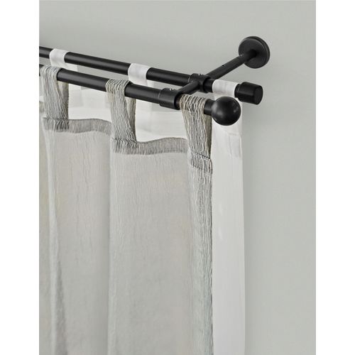 Gardinenstange GARESA "BOLTI", schwarz, L:300cm Ø:16mm, Metall, Gardinenstangen, Gardinenstange, Vorhanggarnitur, verlängerbar, Wandmontage, ohne Ringe