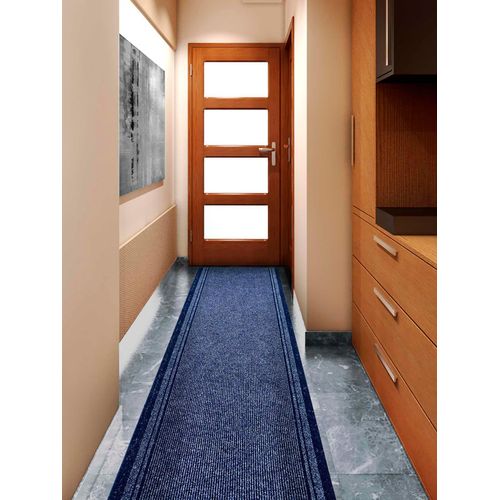 Läufer "Schmutzfangläufer MALAGA, Made in Belgium", blau, B:66cm H:6mm L:300cm, Polypropylen (PP), PRIMAFLOR-IDEEN IN TEXTIL, Teppiche, Läufer, Schmutzfangmatte, meliert, gesteift, strapazierfähig, rutschhemmend