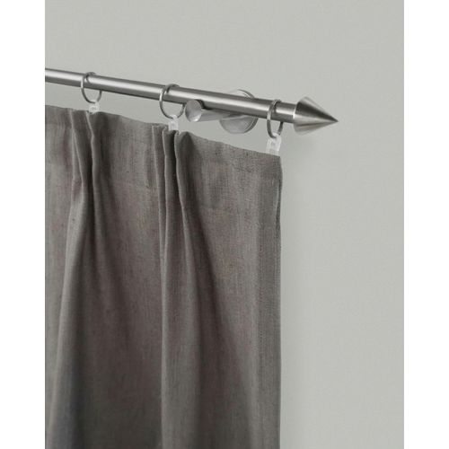 Gardinenstange GARESA "DIAMANT", silber (edelstahlfarben), L:220cm Ø:16mm, Metall, Gardinenstangen, Gardinenstange, Vorhanggarnitur, verlängerbar, Kegel, edelstahl optik, mit Ringe