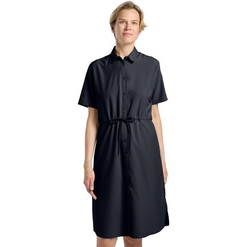 Sommerkleid JACK WOLFSKIN "WAIMEA DRESS W", Damen, Gr. XL, N-Gr, blau (schwarz navy), Obermaterial: 100% Polyester, Kleider Sommerkleid