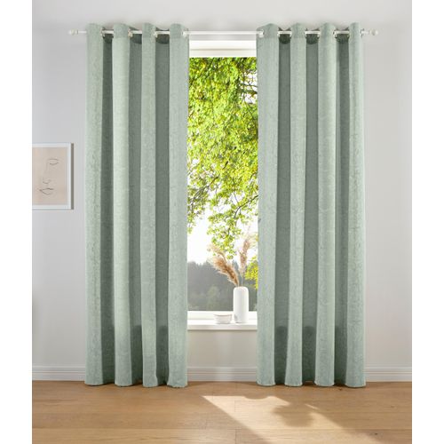 Vorhang "LESKA" Gr. 3, grün, B:132cm H:225cm, Jacquard, Polyacryl, Polyester, LEGER HOME BY LENA GERCKE, Gardinen, Vorhang, blickdicht, glatt, gewebt, monochrom, verschiedene Größen