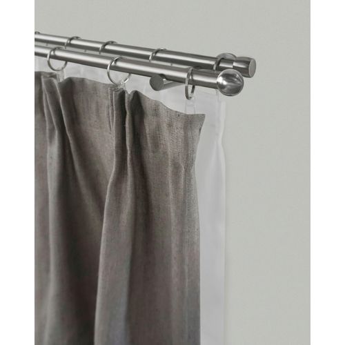 Gardinenstange GARESA "KUGEL", silber (edelstahlfarben), L:430cm Ø:16mm, Aluminium, Metall, Gardinenstangen, Gardinenstange, Vorhanggarnitur, verlängerbar, Kugel, edelstahl optik, mit Ringe