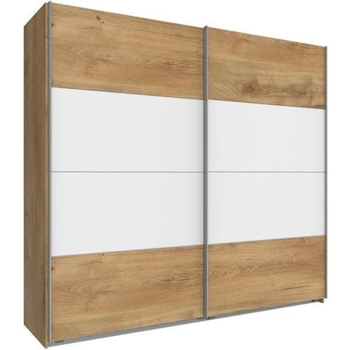 Schwebetürenschrank WIMEX "Easy", weiß (plankeneichefarben, weiß), B:225cm H:210cm T:65cm, Schränke, Schwebetürenschrank