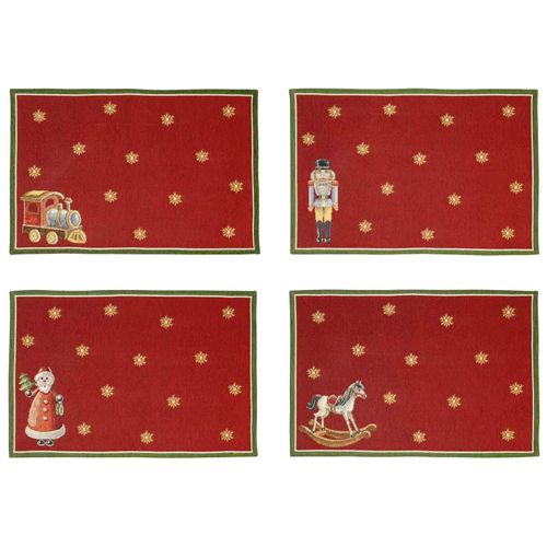 Platzset VILLEROY & BOCH "Jubiläums-Platzsets Toy's Delight 48 x 32 cm 4er Set bunt", bunt, B:32cm H:50mm L:48cm, Platzsets, Platzset