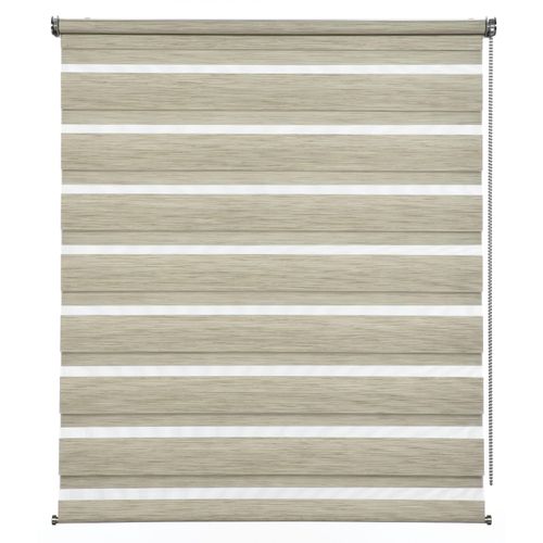 Doppelrollo GARDINIA "de luxe", braun (cappuccino), B:50cm H:180cm, Polyester, Rollos, hochwertiges Gesamtkonzept mit silbernen Metallkomponenten