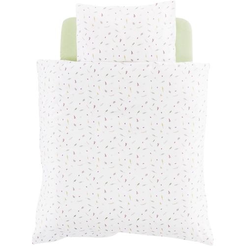 Babybettwäsche TRÄUMELAND "Sommergrün", weiß, B/L: 80cm x 80cm, Jersey, B/L: 40cm x 35cm, 2 Stk., Jersey, Obermaterial: 100% Baumwolle, Bettwäsche, mit Allover-Print