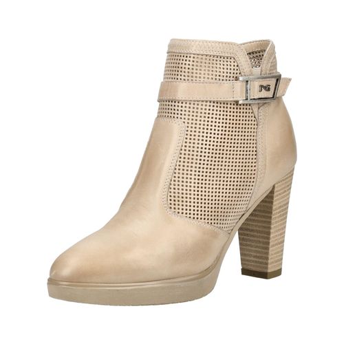 High-Heel-Stiefelette NERO GIARDINI "Nero Giardini Stiefelette Leder", Damen, Gr. 38, champagne, Leder, Schuhe