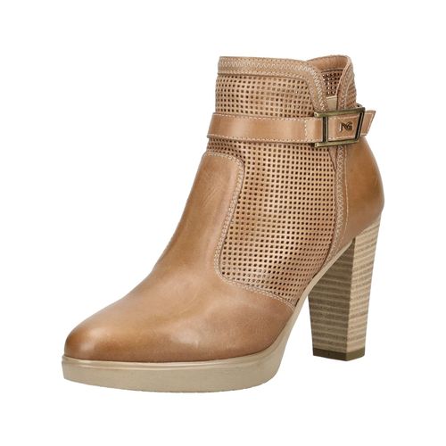 High-Heel-Stiefelette NERO GIARDINI "Nero Giardini Stiefelette Leder", Damen, Gr. 38, hellbraun, Leder, Schuhe