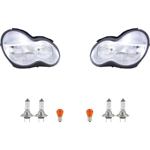 Scheinwerfer Links & Rechts Set + Leuchtmittel passend für Mercedes W203 CKlasse Johns