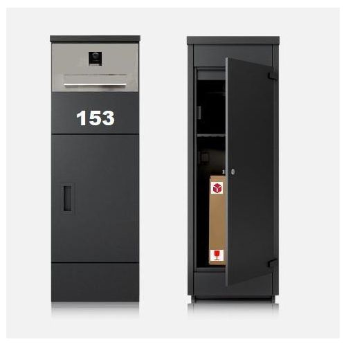Design Paketbriefkasten Anthrazit mit LED - Standbriefkasten