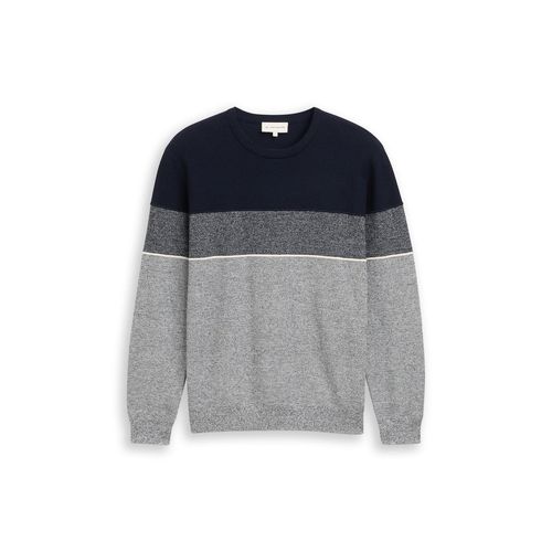 TOM TAILOR Herren Strickpullover mit Colour Blocking, rot, Colour Blocking, Gr. M