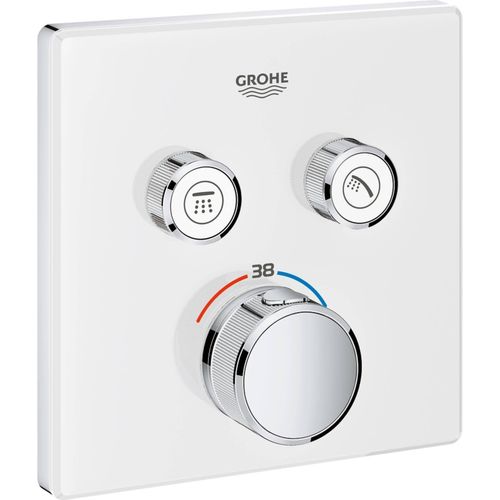 GROHE THERMOSTAT MIT 2 ABSPERRVENTILEN, Badewanne & Dusche, Drehventile, Metall, Weiß