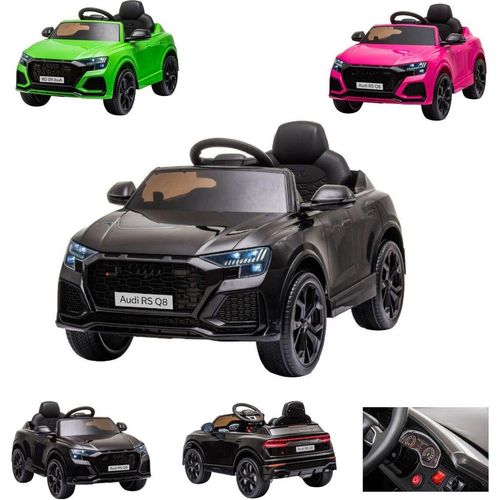 ES-Toys Kinder Elektrofahrzeug Audi RS Q8 lizenziert Kunstledersitz EVA-Reifen schwarz