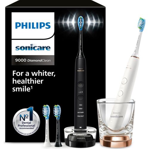 Philips Sonicare DiamondClean 9000 Schallzahnbürsten Schwarz und Weiß Pflege