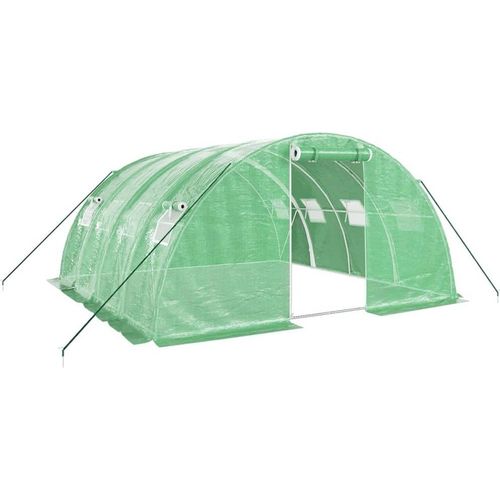 Gewächshaus mit Stahlrahmen Grün 16 m² 4x4x2 m