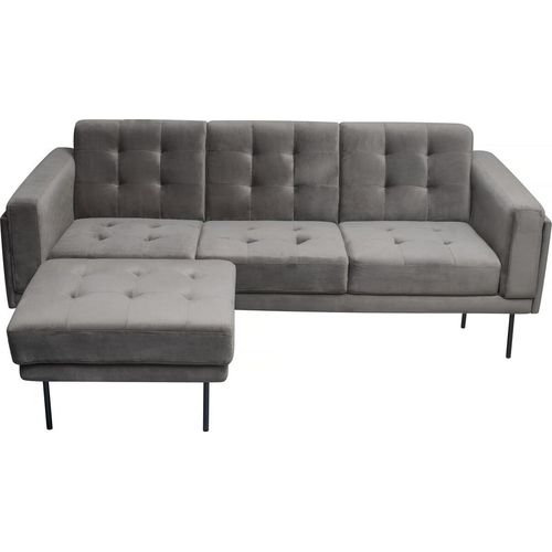 Ecksofa reversibel aus Samt "Noé" - 3-Sitzer - Grau