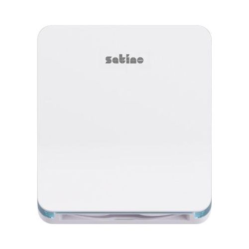 Satino Falthandtuchspender HYGINITY S, für bis zu 2 Falthandtücher-Packungen mit Z-Falzung/W-Falzung, B 301 x T 128 x H 343 mm, ABS-Kunststoff, weiß