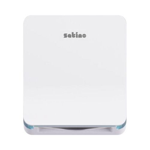 Satino Falthandtuchspender S, für 2-3 Falthandtücher-Packungen mit V-Falzung/C-Falzung, B 301 x T 165 x H 350 mm, ABS-Kunststoff, weiß