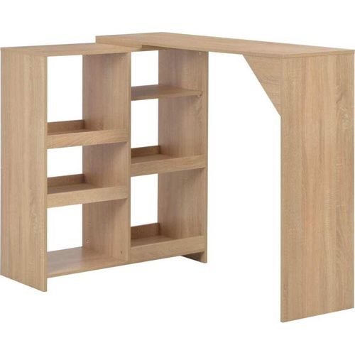 Bartisch mit Beweglichem Regal Eichenbraun 138x39x110 cm