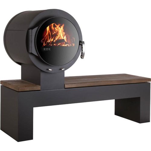 Kaminofen Kanuk® BANK Eiche rustikal gestrahlt