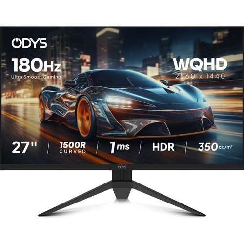 ODYS i27-Q-180 Gaming Monitor, WQHD, 2.560 x 1.440 px, 180 Hz, 1ms, HDR