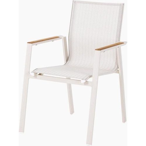 Dining-Sessel Rhodos 67 x 57 x 88 cm Aluminium Teak Beige Natur