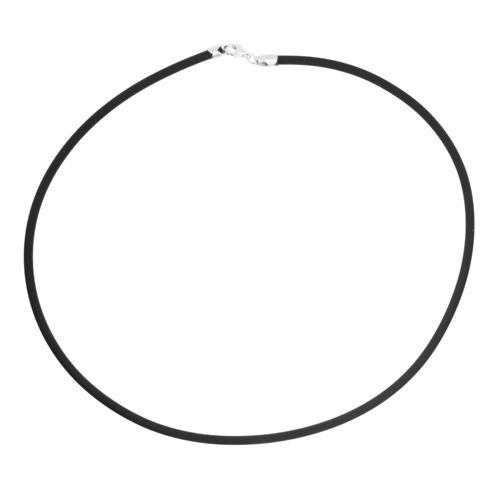 Halsreif OSTSEE-SCHMUCK "- Kautschuk 3,0 mm - Kautschuk -" Gr. 50, schwarz (schwarz, silber 925), Halsketten, Damen, 50, Kautschuk