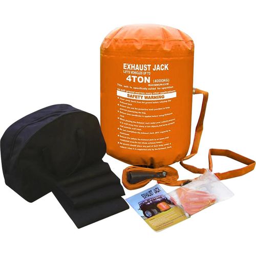 Aufblasbarer Wagenheber, Tragfähigkeit 4000 kg, Aufgeblasene Höhe 72 cm, Aufgeblasener Durchmesser 64 cm, Artikelgewicht 5,6 kg,