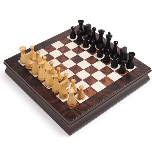 Italfama Schachset Modern aus Akazie + Holzbrett 40x40 cm