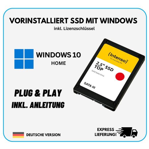 2TB SSD Festplatte mit vorinstallierten Windows 10 Home für PC Laptop Notebook