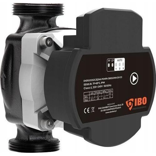 IBO | Elektronische Umwälzpumpe AMG 25-80/130 PWM - Schwarz - Energiesparend - 8 Betriebsmodi
