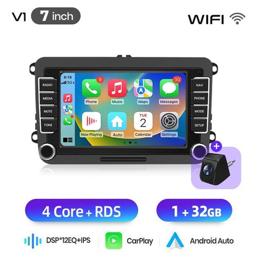 Junsun 7" CarPlay Android 15 2din Autoradio Für VW Golf Passat JETTA Skoda SEAT GPS Navi WIFI BT DAB+ SWC USB DSP 1GB+32GB