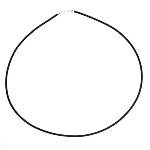 Halsreif OSTSEE-SCHMUCK "- Kautschuk 2,0 mm - Kautschuk -" Gr. 42, schwarz (schwarz, silber 925), Halsketten, Damen, 42, Kautschuk