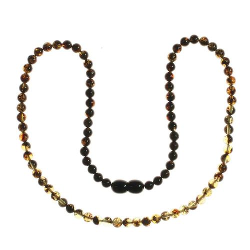 Kette ohne Anhänger OSTSEE-SCHMUCK "- Kugel 5 mm - Bernstein -" Gr. 42, grün (grün, bernsteinfarben), Halsketten, Damen, 42, Bernstein