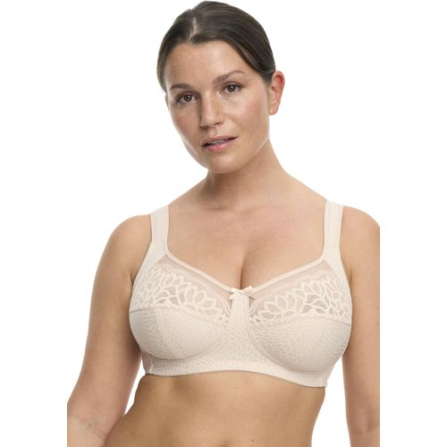 Bügelloser BH SUSA "Classic", Damen, Gr. 80, Cup C, beige (sand), Obermaterial: 54% Polyamid, 27% Baumwolle, 19% Elasthan, unifarben, bequem, BHs Bügelloser BH, Spitze, genähte Cups, Jacquard-Muster, elastisch, Komfortträger