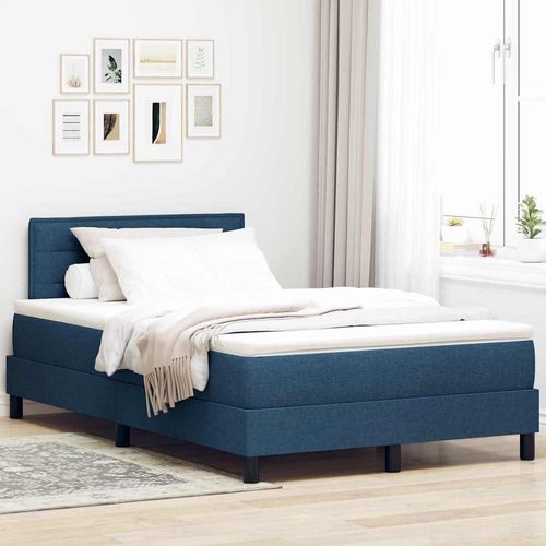 "Schlussverkauf" Boxspringbett - für 1 Person - mit Matratze - mit LED Blau 120x190 cm Stoff C498