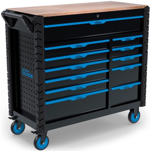 Werkbank GÜDE "Mobile Werkbank »GW 12S«", blau, B:112,5cm H:100cm T:48cm, Massivholz, Stahl, Werkbänke