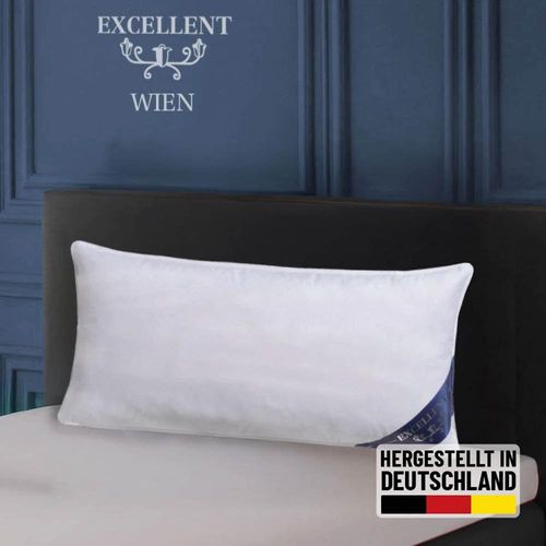3-Kammer-Kopfkissen EXCELLENT "Wien", weiß, B:40cm L:80cm, Bezug: 100% Baumwolle. Füllung Außenkammer: 60% Daunen, 40% Federn. Füllung Innenkammer: 100% Federn, Kopfkissen, Kopfkissen in 40x80 und 80x80 erhältlich