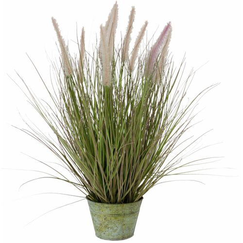 Kunstpflanze I.GE.A. "Fuchsschwanzgras", grün (grün, rot), B:35cm H:55cm T:35cm, Kunststoff, Metall, Polyester, Kunstpflanzen, Kunstpflanze
