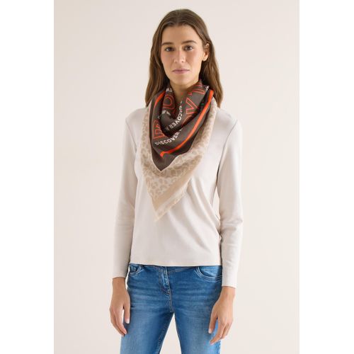 Halstuch CECIL, Damen, Gr. onesize, mocha taupe, Stoff, 57% Modal, 43% Baumwolle, gemustert, Modetücher, mit buntem Muster