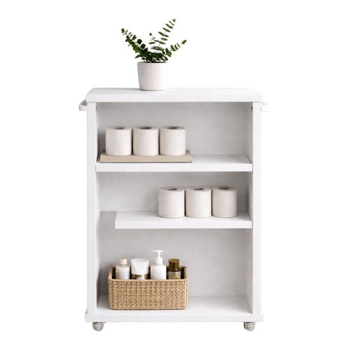 Midischrank VCM "Holz Badschrank Nischenregal Nilari 61 x 20 x 45", weiß, B:20cm T:45cm, Obermaterial: 100% Holz Wood., Schränke, Midischrank