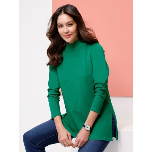 Longshirt CLASSIC BASICS "Longshirt", Damen, Gr. 46, grün, 100% Baumwolle, unifarben, Shirts Longshirt