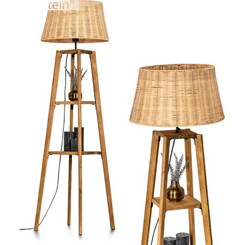 Dello Stehlampe aus Holz/Korbgeflecht/Rattan in Natur