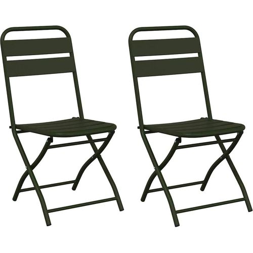 vidaXL Gartenklappstuhl 2 pcs Grün 42 x 52 x 82 cm