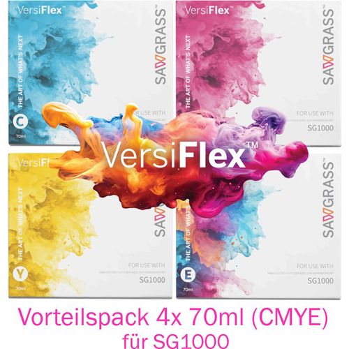 VORTEILSPACK VersiFlex - 4x 70ml Tinte (CMYE) für SG1000