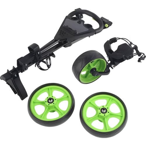 Golf-Push-Cart-Tasche mit 3 Rädern, zusammenklappbar mit Schnellbremsung für Spieltrainingsübungen