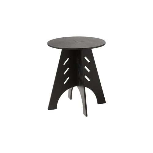 SoBuy Couchtisch mit Zapfenverbindungen Schwarz 46,5x46,5x54,5cm Industriell