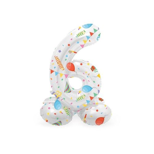 Folat BV - Standing Foil Balloon Joyful Party Number 6 -72cm