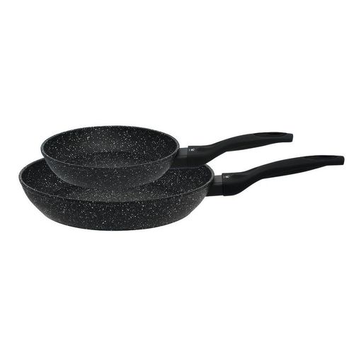 ELO Pfannenset Granit Passion, Schwarz, Metall, 2-teilig, Kochen, Pfannen, Pfannensets