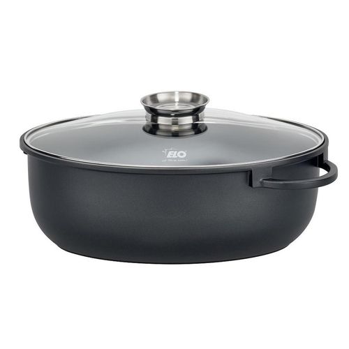 ELO Bräter, schwarz, Metall, 7 L, 29x16.5x41.5 cm, backofengeeignet, antihaftbeschichtet, energiesparend, Kochen, Töpfe, Bräter